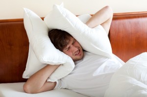 Man can't sleep because of noise